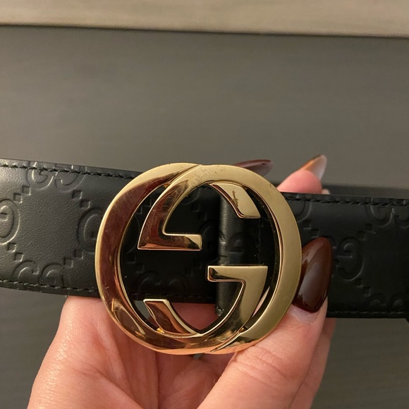 Black Leather Gucci Belt🖤 -size 85-34✨ - Picture 3 of 5